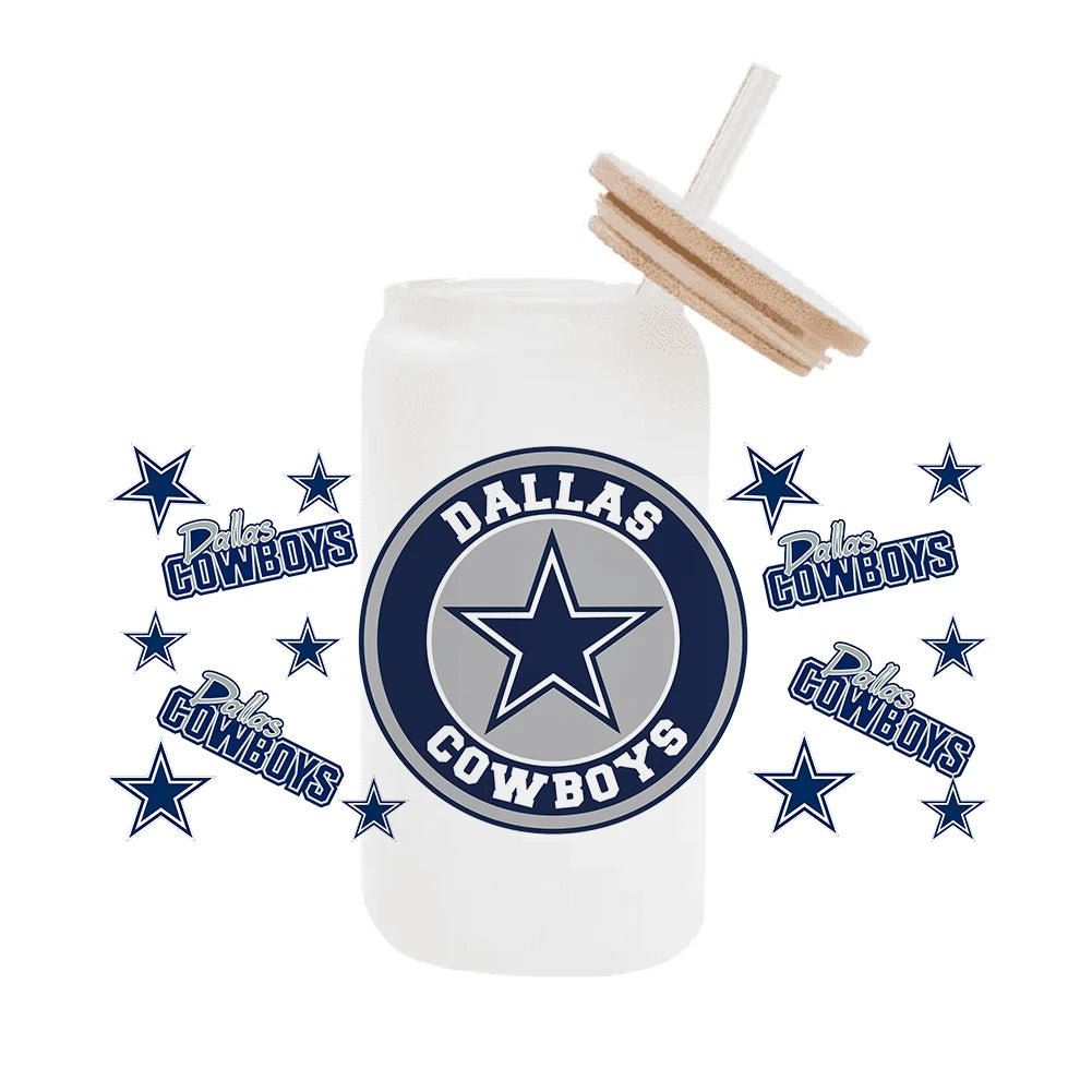 NFL Team Glass Wrap – 16oz Libbey Can Cup Sleeve