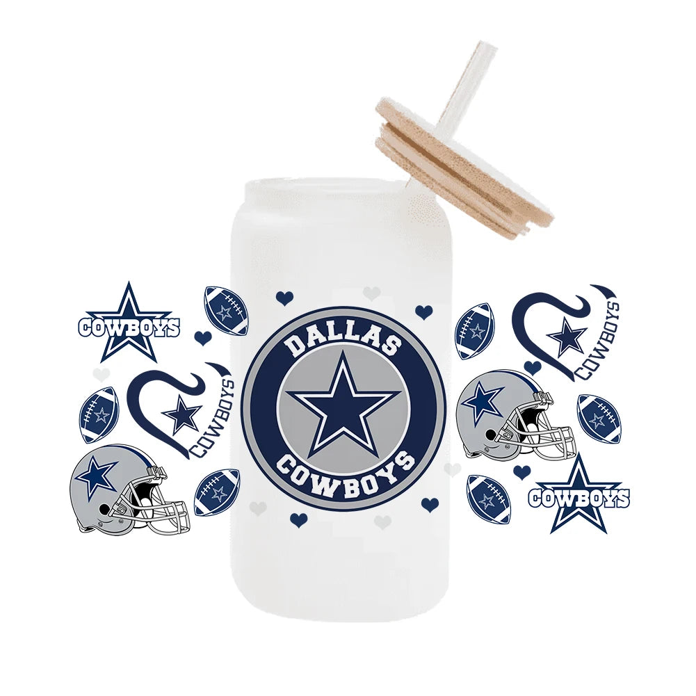 NFL Team Glass Wrap – 16oz Libbey Can Cup Sleeve