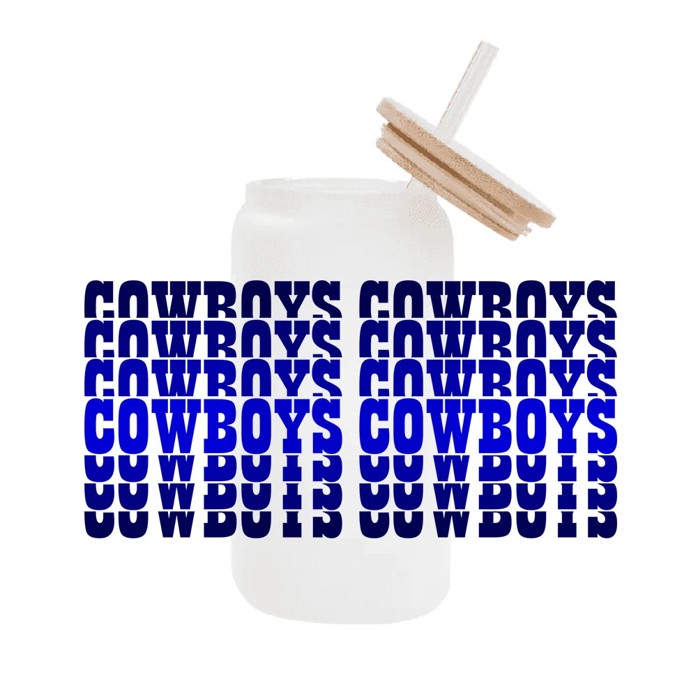 NFL Team Glass Wrap – 16oz Libbey Can Cup Sleeve
