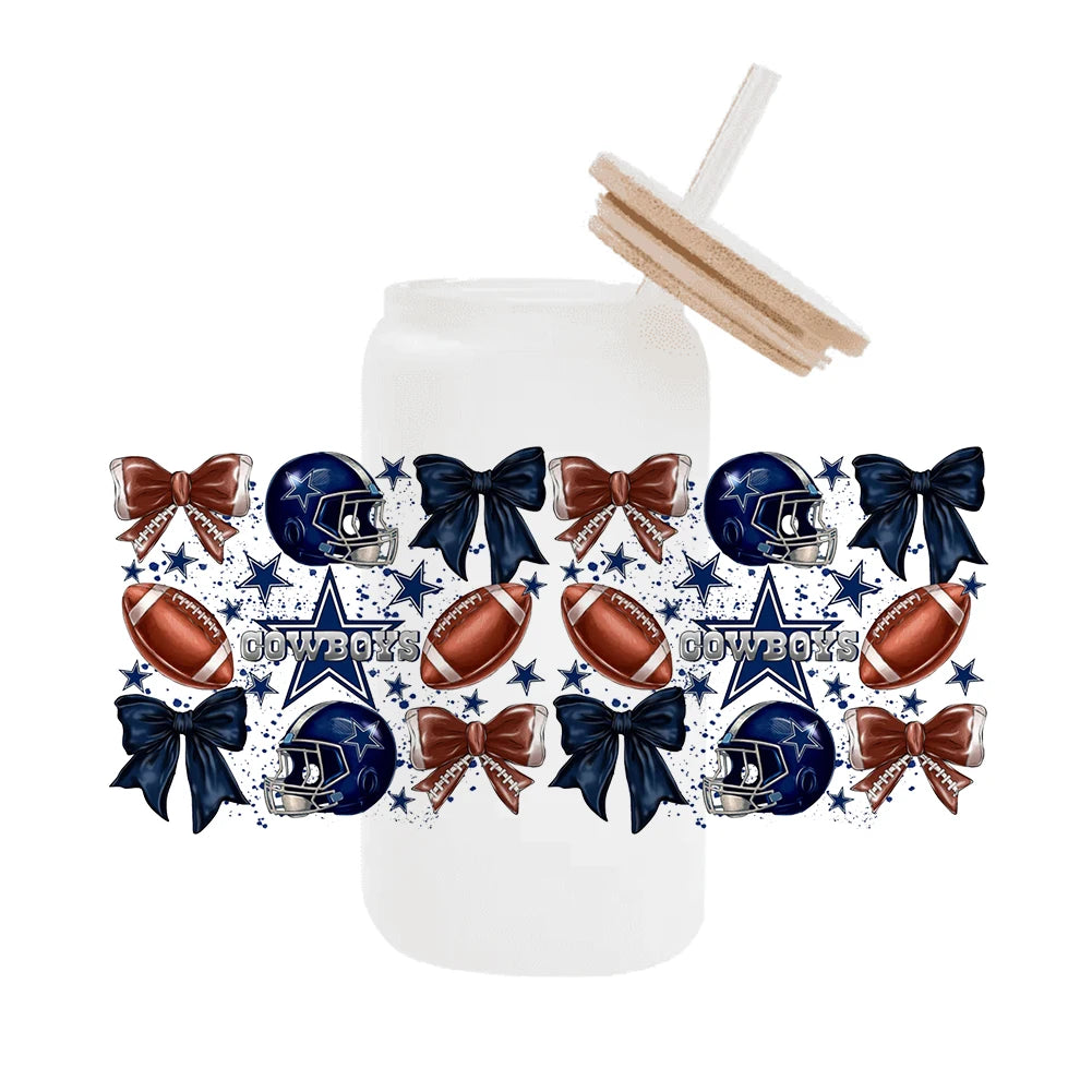 NFL Team Glass Wrap – 16oz Libbey Can Cup Sleeve