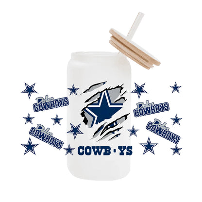 NFL Team Glass Wrap – 16oz Libbey Can Cup Sleeve