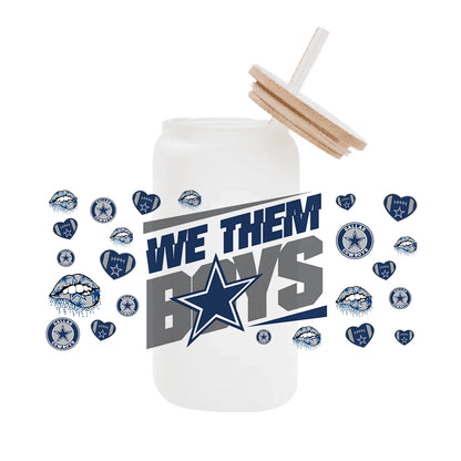 NFL Team Glass Wrap – 16oz Libbey Can Cup Sleeve