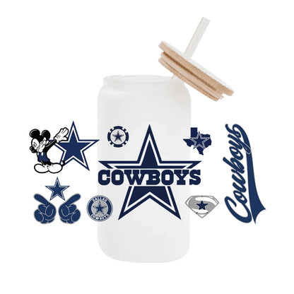 NFL Team Glass Wrap – 16oz Libbey Can Cup Sleeve