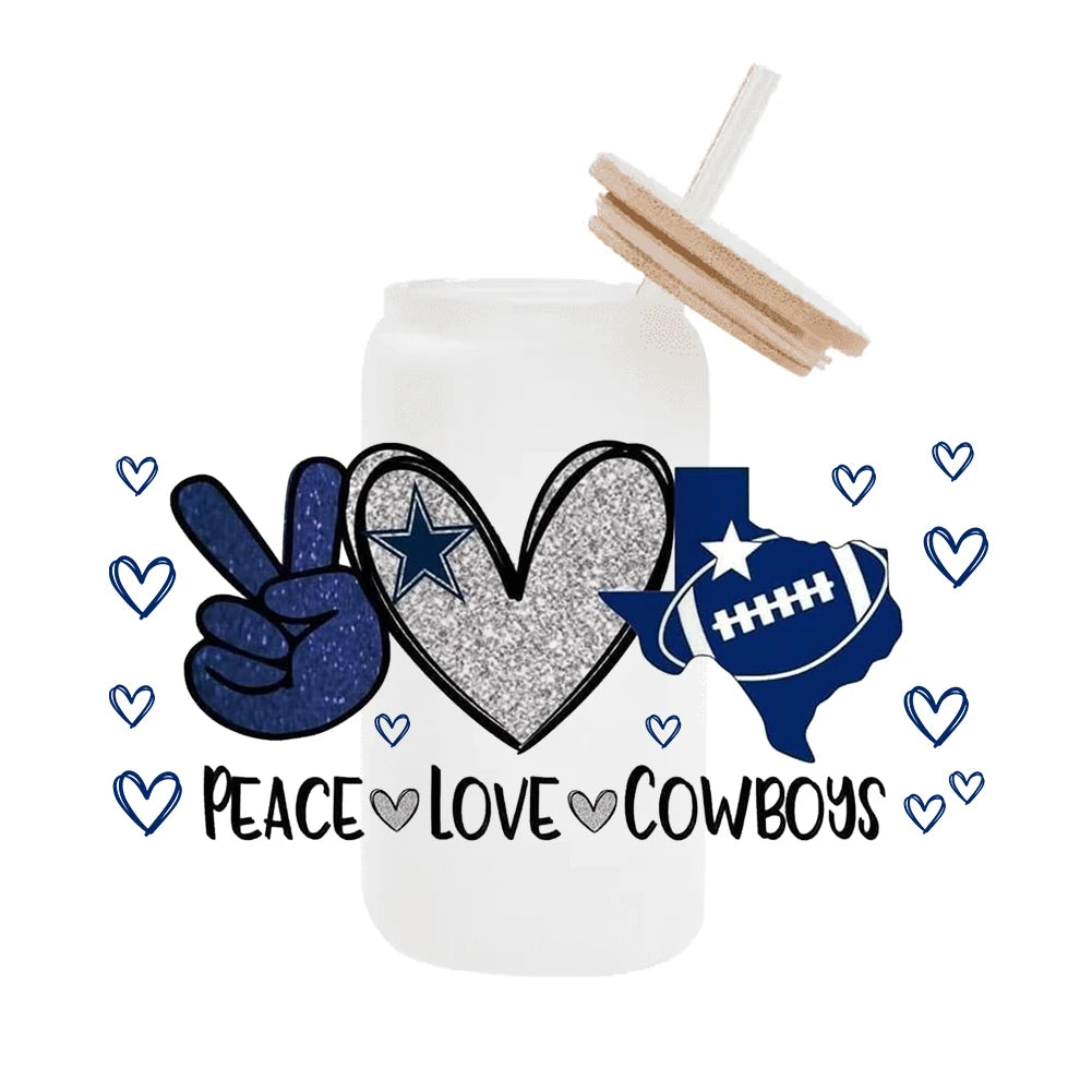 NFL Team Glass Wrap – 16oz Libbey Can Cup Sleeve