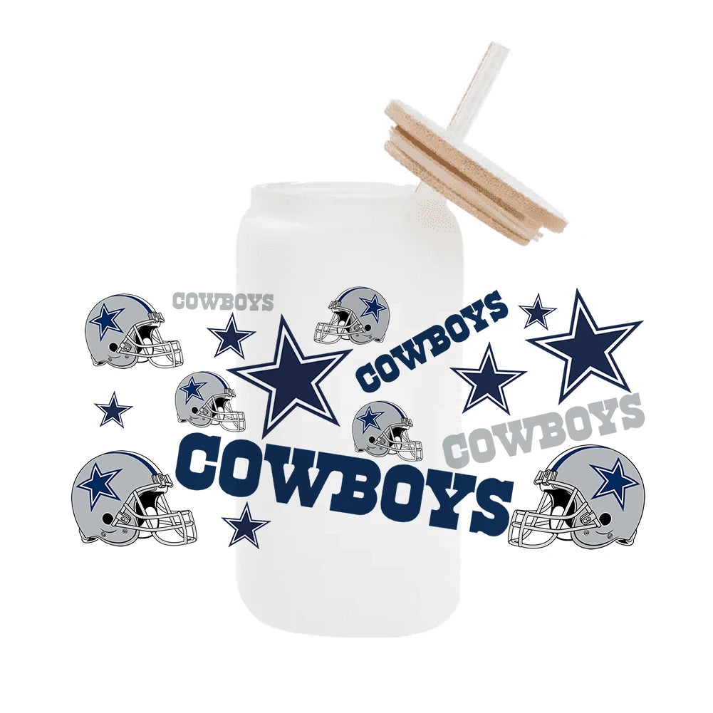 NFL Team Glass Wrap – 16oz Libbey Can Cup Sleeve