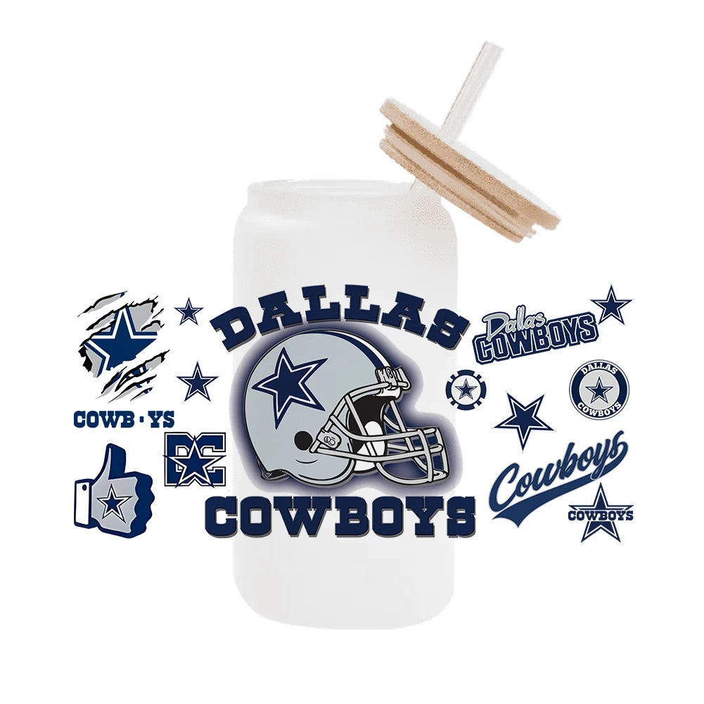 NFL Team Glass Wrap – 16oz Libbey Can Cup Sleeve
