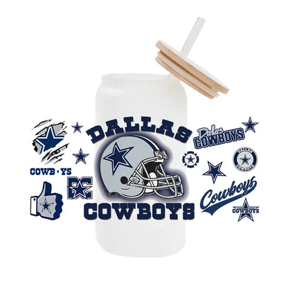 NFL Team Glass Wrap – 16oz Libbey Can Cup Sleeve