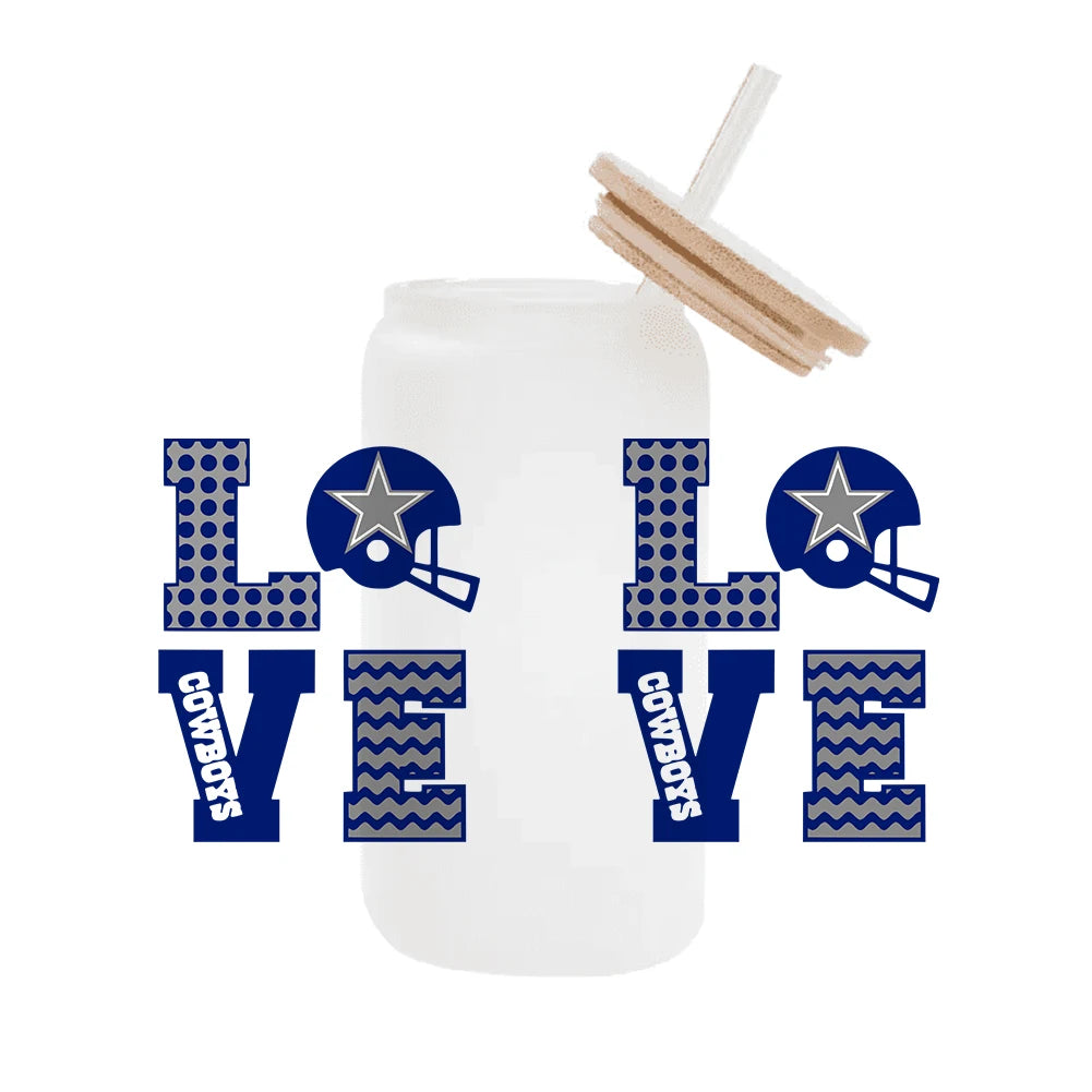 NFL Team Glass Wrap – 16oz Libbey Can Cup Sleeve