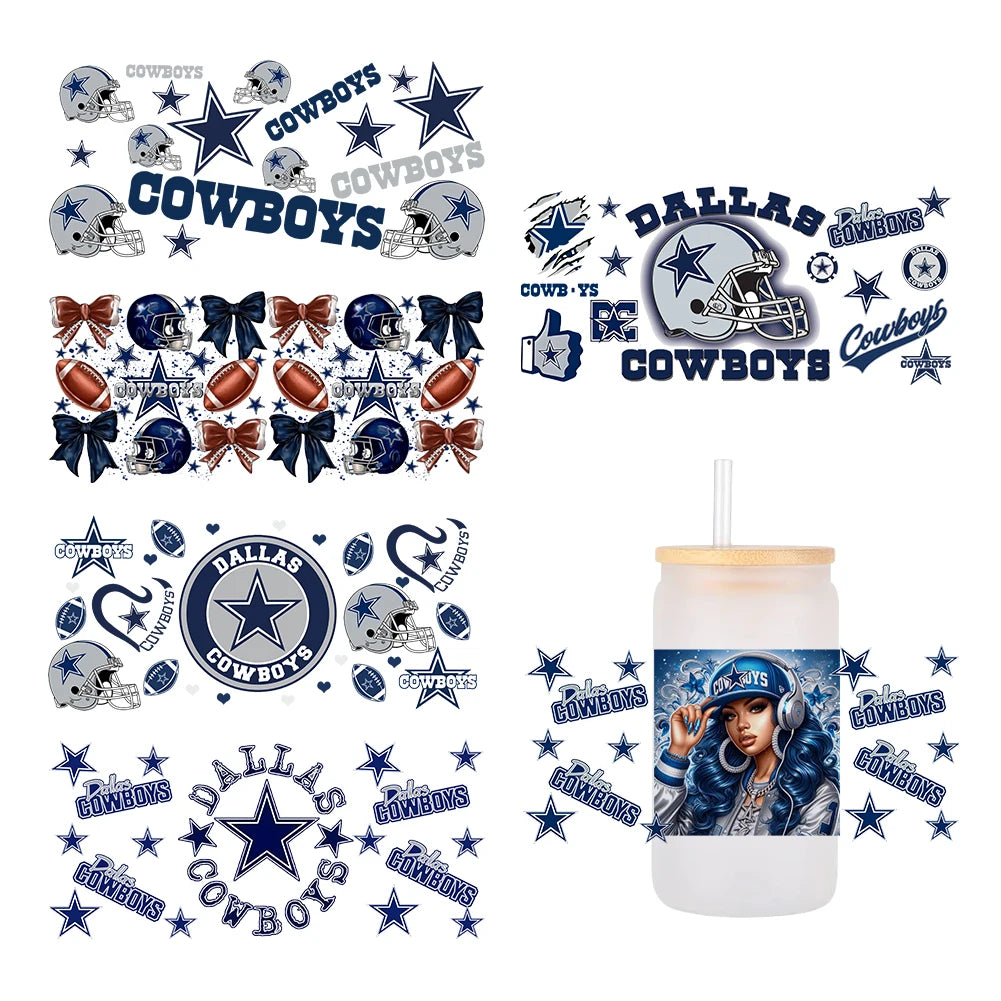 NFL Team Glass Wrap – 16oz Libbey Can Cup Sleeve