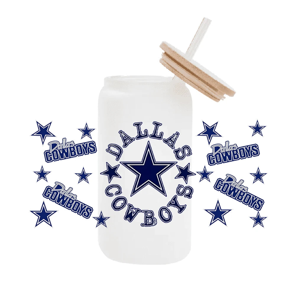 NFL Team Glass Wrap – 16oz Libbey Can Cup Sleeve