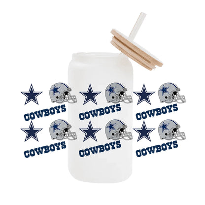 NFL Team Glass Wrap – 16oz Libbey Can Cup Sleeve