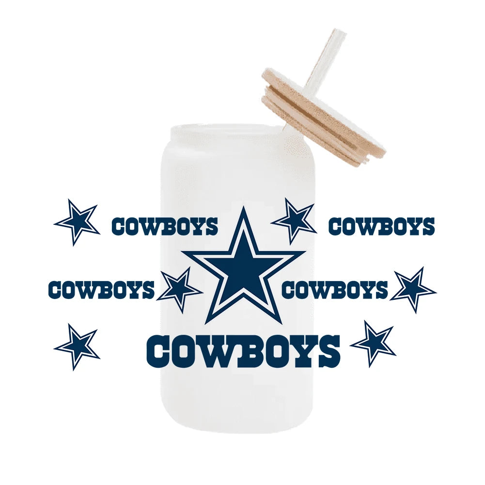 NFL Team Glass Wrap – 16oz Libbey Can Cup Sleeve