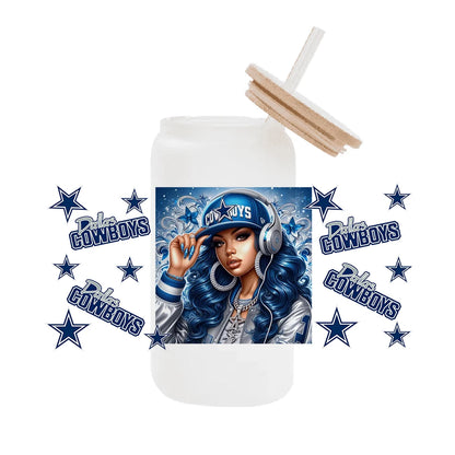 NFL Team Glass Wrap – 16oz Libbey Can Cup Sleeve